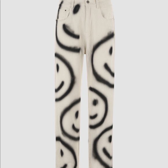 Cider Spray On Smiley Face Jeans 